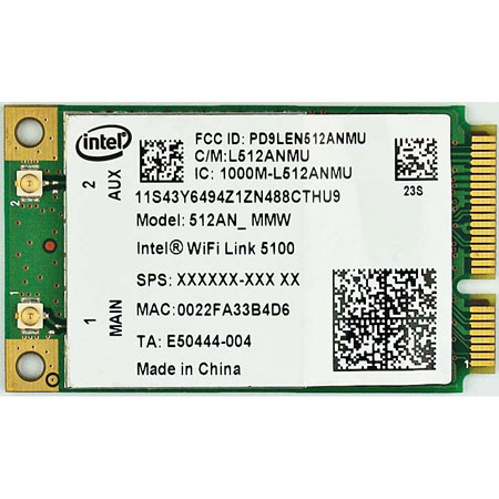 Intel Wireless-N 5100 802.11 a/b/g/n wireless Mini PCIe card 